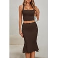 thumbnail image 3 of Conjunto de dos piezas CHYRII Coffee sin mangas y falda midi, 3 of 7