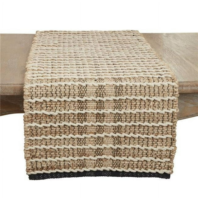 Saro Lifestyle 809.N1672B 16 x 72 in. Corde Nouage Conception Table Runner&44; Naturel