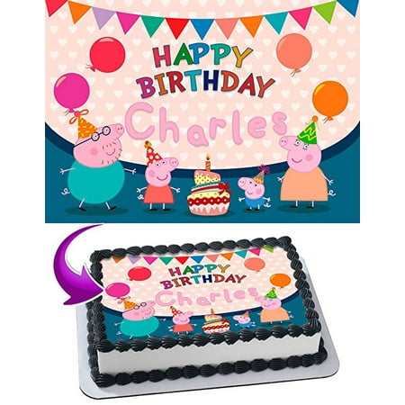 Peppa Pig Mummy Pig Daddy Pig George Pig Edible Cake Topper