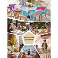 thumbnail image 5 of Morocco Table Cloth 60x84 Inch Rectangle, Colorful Abstract Lattice Check Geometric Plaid Waterproof Tablecloth Washable Table Cover for Party Picnic Dinner Decor, 5 of 9