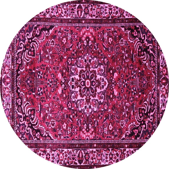 Ahgly Company Indoor Round Persian Pink Traditional Area Rugs, 6' Round