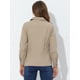 thumbnail image 4 of Chaqueta utilitaria ligera con bolsillos con solapa en la cintura con cordón para mujer Caqui Claro L, 4 of 5