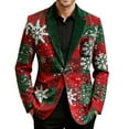 thumbnail image 5 of Ugly Christmas Blazer Men Corduroy Slim Fit Jacket 3 Button Funny Xmas Print Vintage Holiday Party Sport Coat Hot Pink XL, 5 of 7