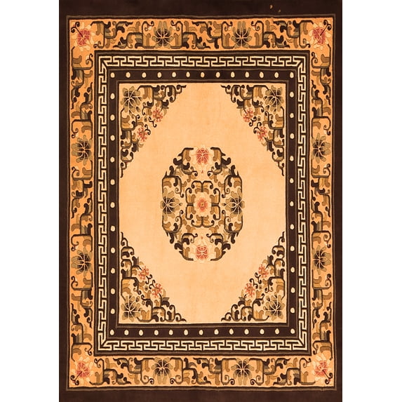 Ahgly Company Indoor Rectangle Persian Orange Traditional Area Rugs, 4' x 6'