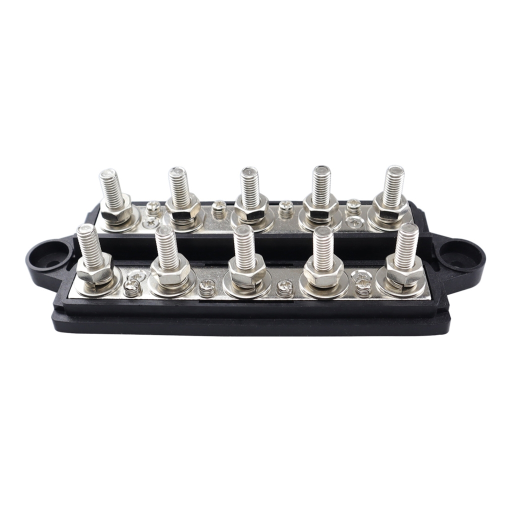 Ground Power Distribution Block Battery BusBar 5 Post Wiring Insulated Busbar Terminal for Auto Car Boats Caravans