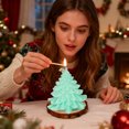 thumbnail image 4 of Scented Christmas Tree Candles, 3.7 Inch Large Holiday Aromatherapy Candle with Cedar Fragrance, Long Burning Soy Wax for Home Table Decor, Party, and Winter Decorations, 4 of 5