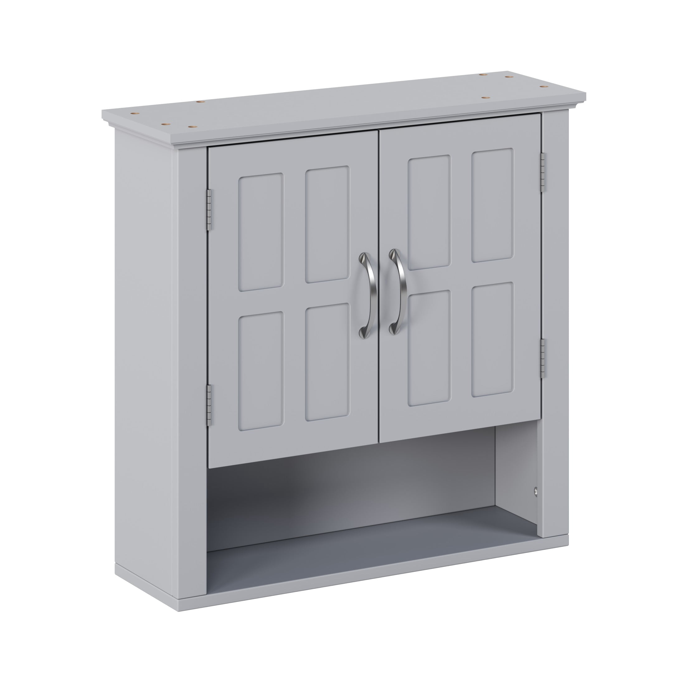 Christopher Knight Home 23.6" Wall Mounted Storage Cabinet with Adjustable Shelves and Doors, Gray