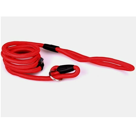 Small Pet Dog Shiny Red Training Leash Rope Self Adjustable Traction Slip