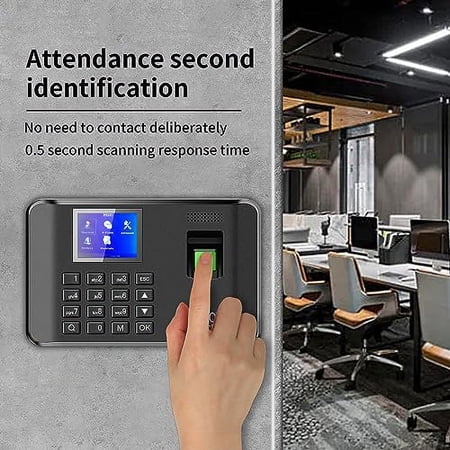 WEELIAO Time Attendance Machine Fingerprint Password Time Clock for Employee with Finger Scan, RFID and PIN Punching in One (I60 7.48" W x 4.72" H)