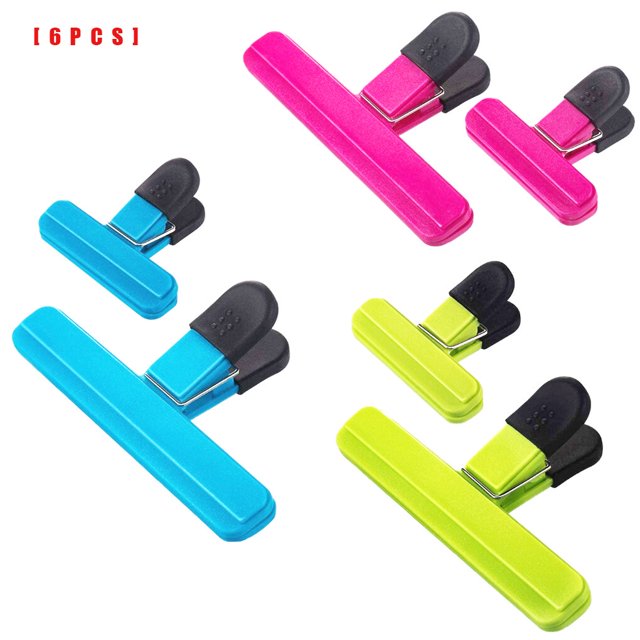 Advancent Clip de plástico para bolsa de sellado de alimentos, 6 uds., pinzas para sellar postales, a prueba de humedad, para aperitivos y Cocina y Comedor