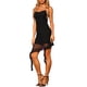 thumbnail image 2 of Vestido midi ajustado sin mangas con tirantes de espagueti y volantes para mujer INSPIRE CHIC XS Negro, 2 of 6