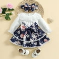 thumbnail image 2 of Gaexia Girl Outfits With Bow Spring And Autumn Children's Fashion Dress Princess Long Sleeve Plaid Bow Clearance Clothes, 6-9 Months, 2 of 4