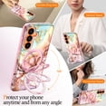 thumbnail image 4 of CASEFIV for Samsung Galaxy S26 Plus Case,[Magnetic Invisible Stand][Military-Grade Drop Protection] Slim Glossy Marble Pattern Back Shockproof Protective Phone Cover,Rose Gold Marble, 4 of 7