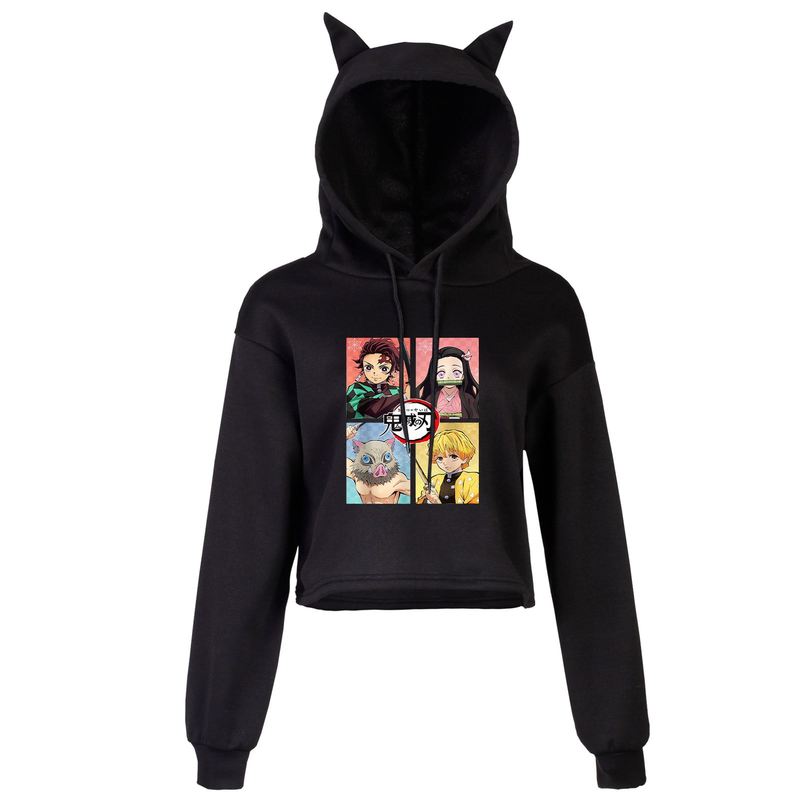 Womens Cat Ear Fleece Pullover Hoodie R N Unique Slayer Band 