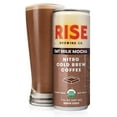 thumbnail image 2 of RISE Brewing Co. Oat Milk Mocha Nitro Cold Brew Coffee, No Sugar Added & No Dairy, Organic & Non-GMO, Low Acidity & Vegan, 7 Fl. Oz. Cans, 2 of 5