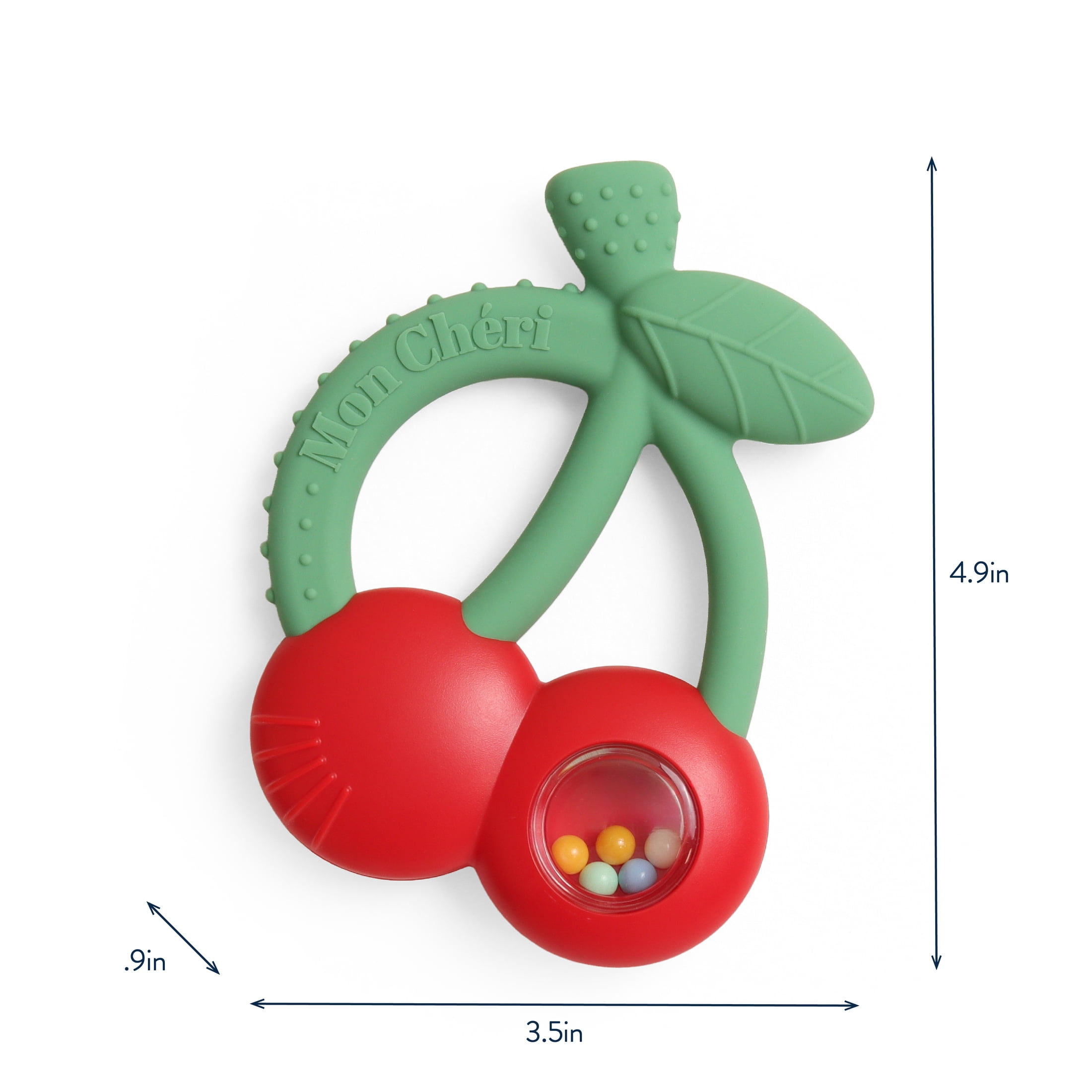 Bitzy Shake™ Cherries silicone teether with rattle
