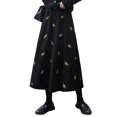 thumbnail image 2 of Women'S A-Line Fairy Patterned Elastic Waist Ruffle Layered Midi Skirt Black L, 2 of 9
