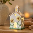thumbnail image 4 of Dpityserensio Light Up Ceramic Christmas House,Mini LED Glowing Village Figurine for Mantel Shelf Desk, Battery Powered Xmas Decor, 4 of 7