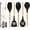 5 PCS Set Black, variant on Non-Stick Silicone Cooking Utensils Set, 5 Pcs with Wooden Handle, Heat Resistant Silicone Kitchen Gadgets (Black)
