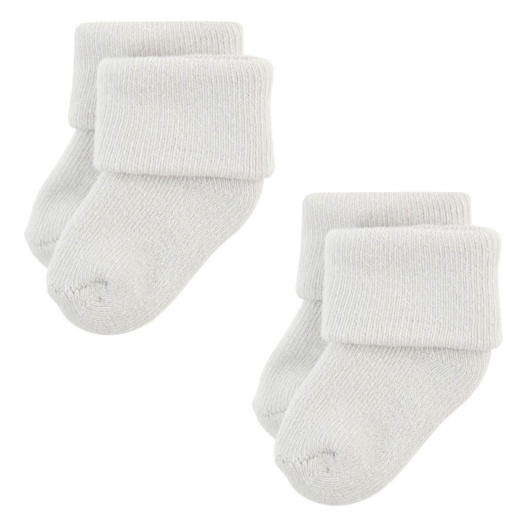 Hudson Baby Unisex Baby Socks, Gray and White (6 Pack)