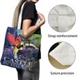thumbnail image 3 of Castle in the Sky Bolso de tela con estampado de lienzo para mujer, bolsa de compras reutilizable y estética, con cremallera interior, regalo para mujer, 35 × 40 cm., 3 of 6