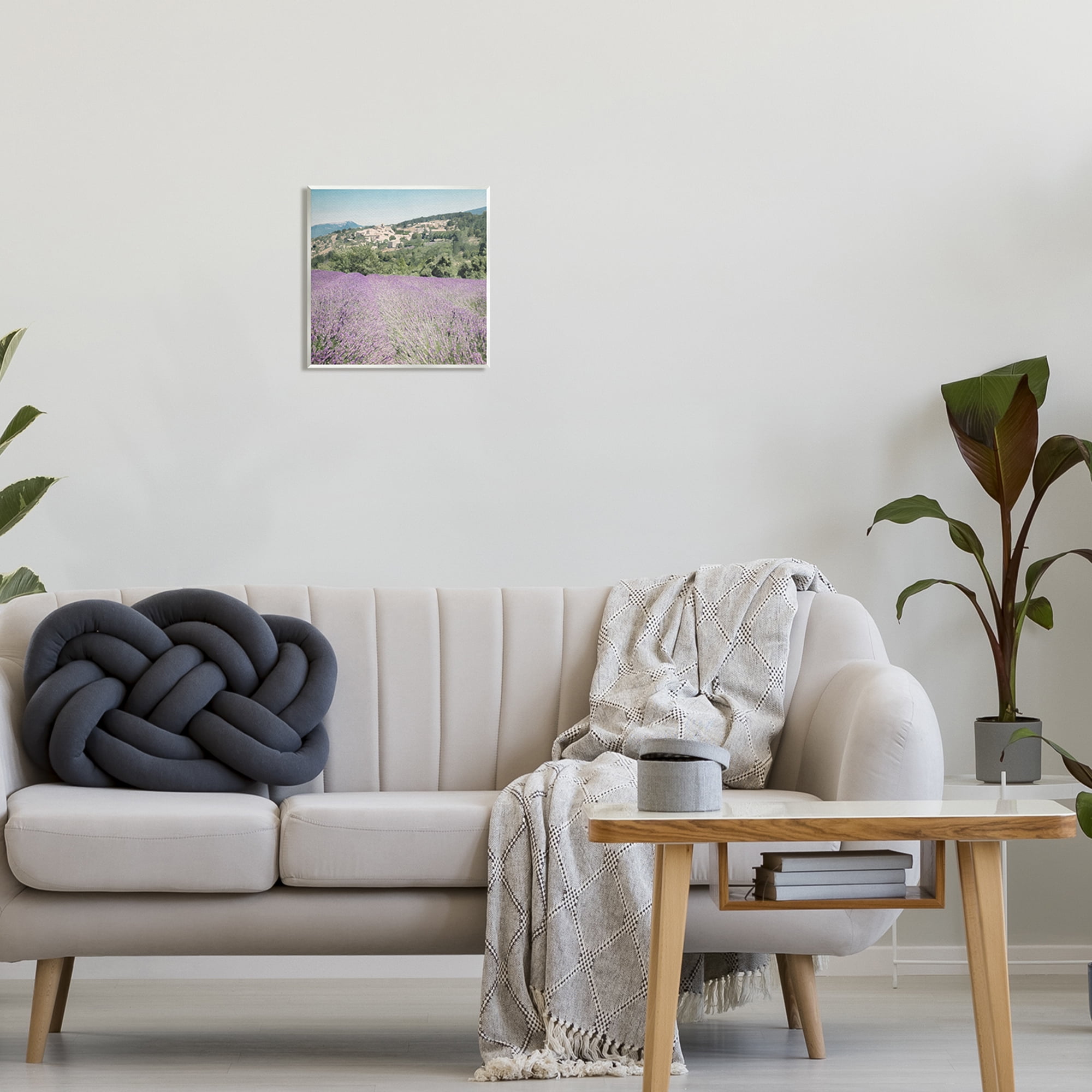 Stupell Industries Lavender Meadow Landscape Nature Painting Unframed Art Print Wall Art, 12 x 12