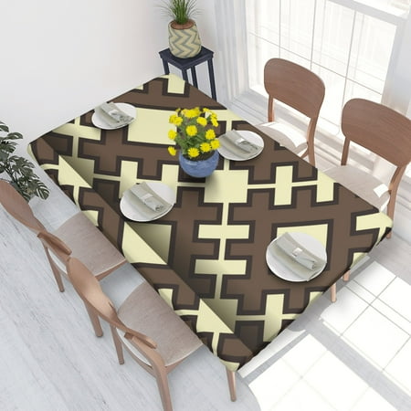

Home Deluxe Tablecloth School Theme Pattern Waterproof Elastic Rim Edged Table Cover- For Christmas Parties And Picnics 4ft