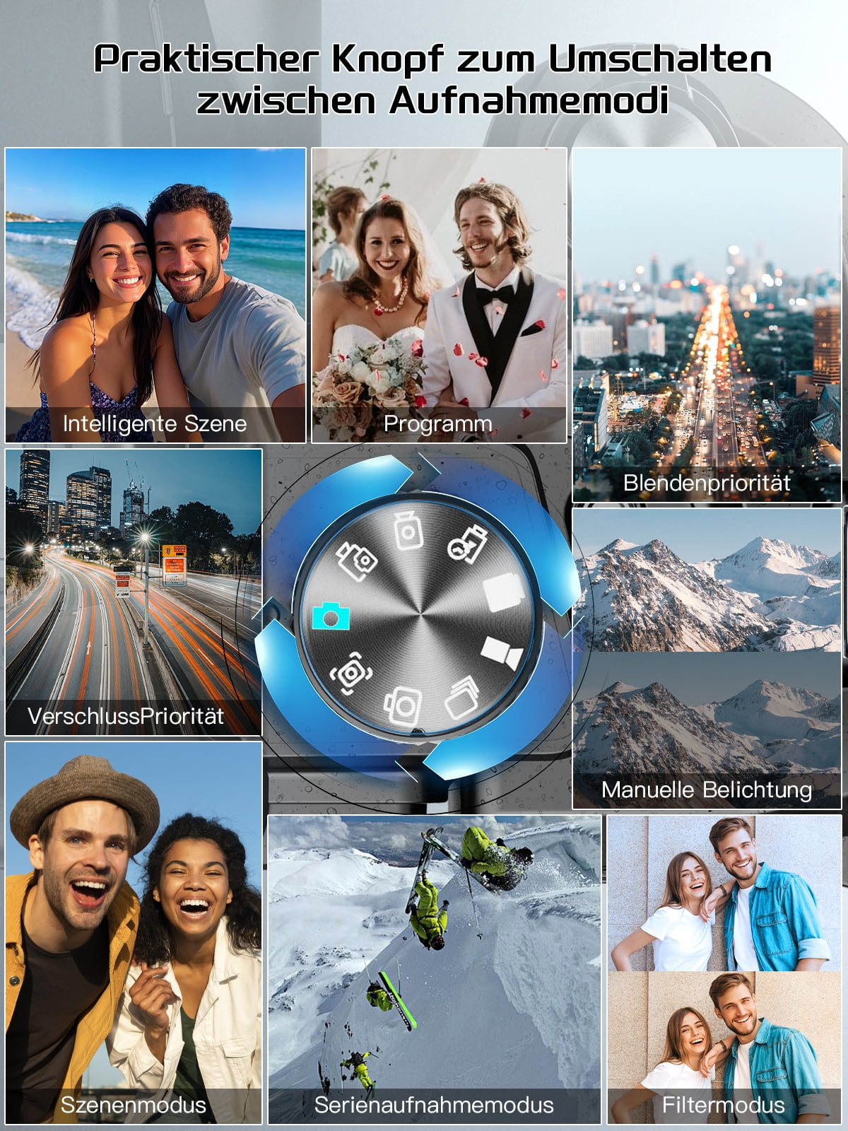 NBD 8K Digital Camera for Photography, 64MP Autofocus Camera with WiFi & App Control, 16X Zoom, Anti-Shake, Flash, SD Card and 2 Batteries