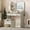Cream White + Stone Gray Tabletop, variant on Vanity Desk with LED Light Mirror and Charging Station,Small Makeup Vanities Set with 2 Drawers,Vanity for Girls Women with Storage Stool,Vanity Table for Bedroom