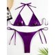 thumbnail image 4 of Traje baño para mujer con cordones sólidos trajes baño con tiras traje baño sexy, 4 of 5