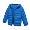 thumbnail image 6 of Unisex Kids Jacket Hooded Padded Coat Full Zip Long Sleeve Warm Winter Outerwear with Zipper Side Pockets for Boys Girls, 6 of 9
