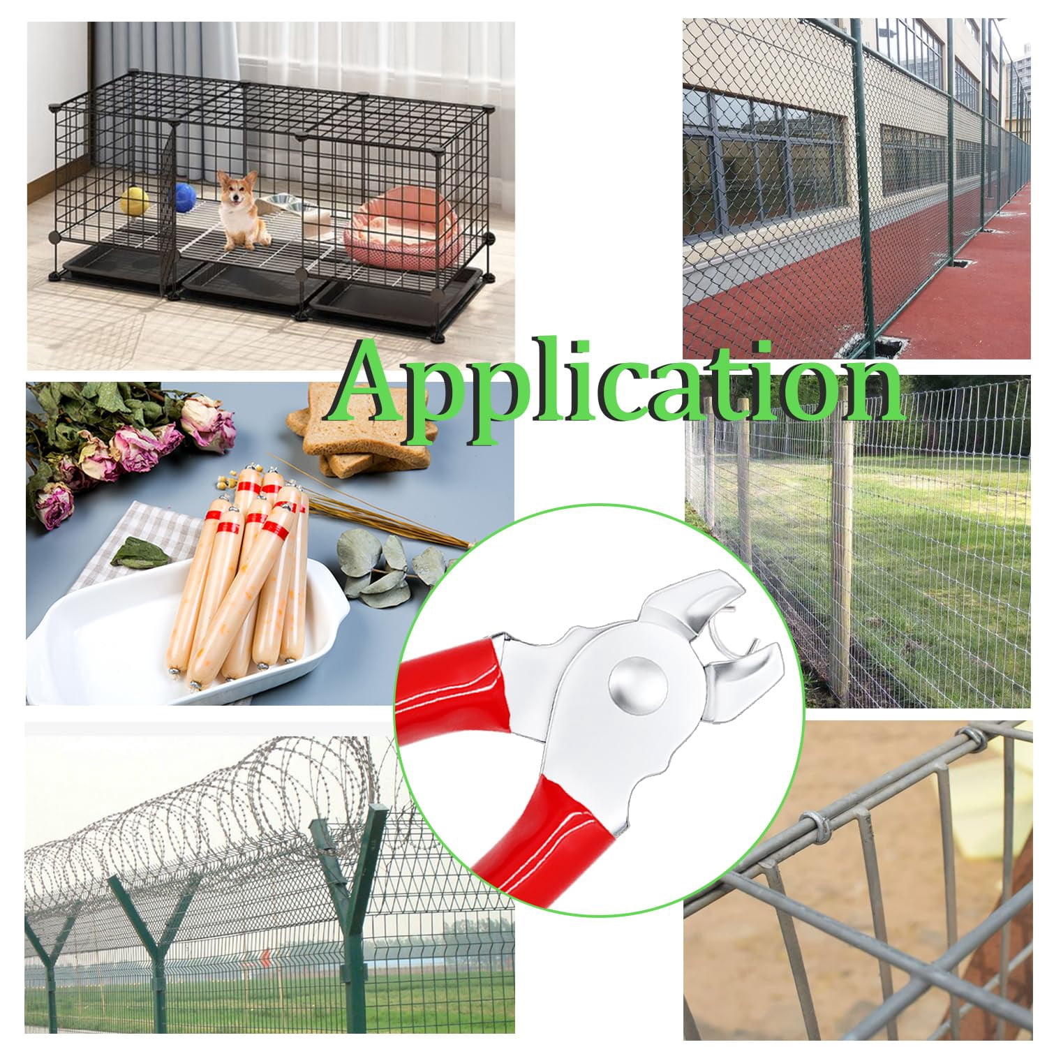285 pcs Hog Rings with Straight Hog Ring Pliers Kit 3/4" 1/2" 3/8 "Galvanized Hog Rings for Animal Pet Cages、Ropes、Bagging、DIY Craft、Furniture