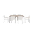 thumbnail image 2 of Pangea Home David Aluminum Frame Patio Dining Set in White/Natural Teak, 2 of 17