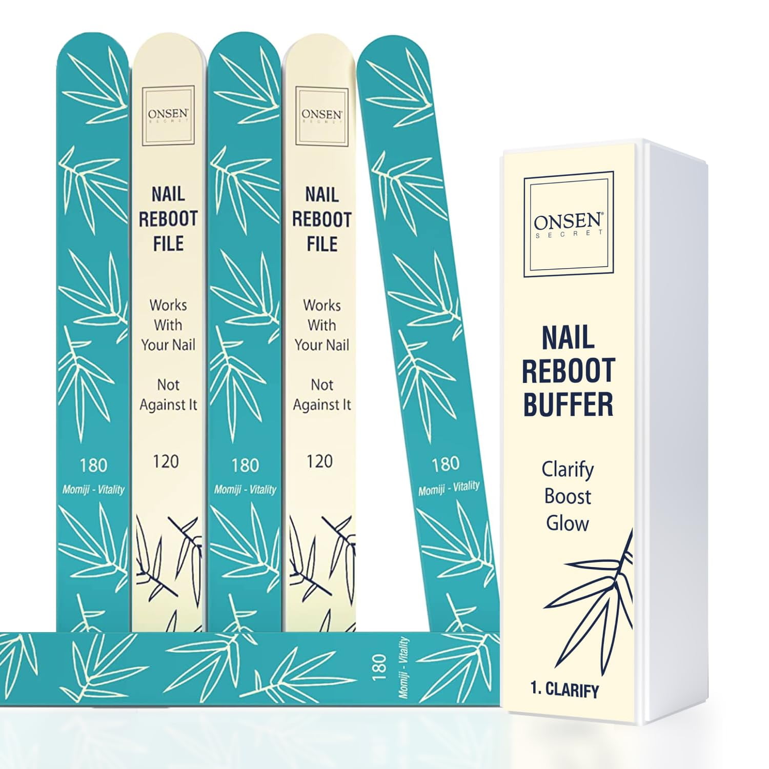 Onsen Japanese Nail SHAPE & SHINE KIT 1.0, A 3Way Nail Buffer Block