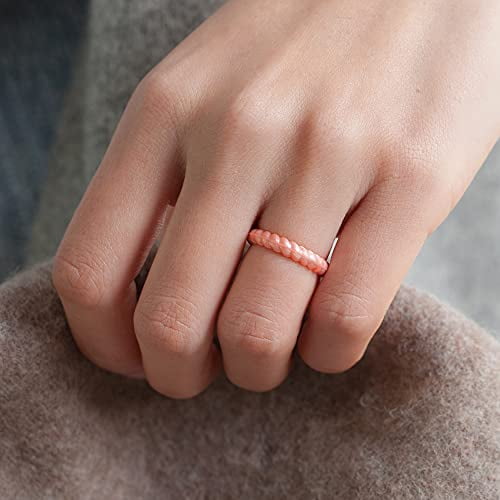 ThunderFit Womens Thin Swivel Wedding Bands 2mm Thick Stackable Silicone Wedding Rings 2.5mm Wide 