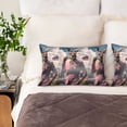 thumbnail image 2 of KLL Stylish Kangaroo In Suit Pattern Silk Pillowcase for Hair and Skin Standard Size 20"X 30" Soft Breathable Pillow Covers for Sleeping, 2 of 6