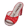 thumbnail image 1 of ID 8543 Steppin' Out High Heel Shoe Patch Sandal Embroidered Iron On Applique, 1 of 1