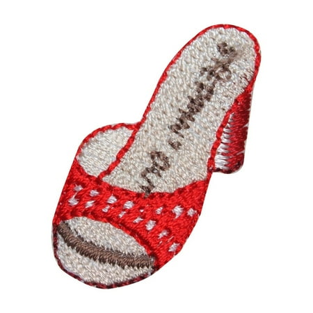 Out Embroidered Patch - ID 8543 Steppin' Out High Heel Shoe Patch Sandal Embroidered Iron On Applique