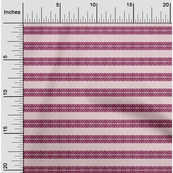 oneOone Viscose Chiffon Dark Magenta Fabric Ethnic Border Block Quilting Supplies Print Sewing Fabric By The Yard 42 Inch Wide