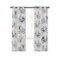 thumbnail image 7 of Bicycles Blackout Curtains for Bedroom, White Vintage Vehicle Modern Abstract Art Thermal Insulated Kitchen Drapes with Grommets, Light Blocking Window Treatment, 2 Panels 52" x 63", 7 of 7