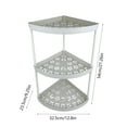 thumbnail image 3 of Gumesh 3-Layer Triangular Bathroom Corner Shelf - Freestanding Storage Rack , Waterproof Toiletries Organizer For Bathroom,White, 3 of 6