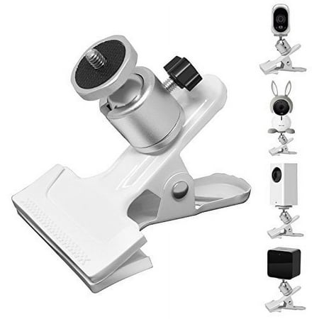 Image of Metal Mount-Desk Rotating Clip Clamp Holder Stand with 1/4 Screw Ball Head for Wyze Cam V3/ Wyze Cam Pan/Oculus Sensor/HTC Vive Base Station/Arlo and Other Compatible Home Security Camera