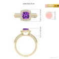 thumbnail image 4 of ANGARA Natural Twisted Rope Cushion Amethyst Halo Ring in 14K Yellow Gold for Women (Size-6mm) | February Birthstone, Birthday, Anniversary, Jewelry Gift for Women | Natural Amethyst Ring, 4 of 8