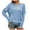 Blue, variant on Fesfesfes Women's Loose Long Sleeve Shirts Solid Color Lace Up Recreational Pullover Knitting Sweater Tops Tops on