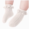 thumbnail image 3 of NOLDARES Girls Toddler Little Girls White Ruffle Socks Girls Frilly Dress , Uniforms and Formal Dresses, Soft Comfortable Cotton Socks, 3 of 6