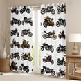 thumbnail image 2 of Castle Fairy Realistic Motorcycle Blackout Curtains Set of 2 (52x84 Each) for Teens, Modern Bike Pattern Window Curtains for Bedroom, Black Orange, 2 of 6