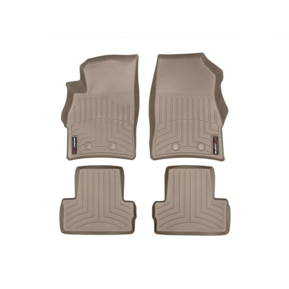 WeatherTech Custom Fit FloorLiners compatible with 2014-2016 Cadillac ELR - 1st & 2nd Row (2-pc. Rear Liner), Tan
