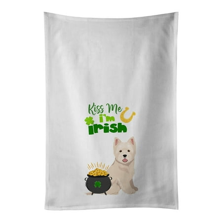 

Caroline s Treasures WDK4918WTKT Westie West Highland White Terrier St. Patrick s Day White Kitchen Towel Set of 2 Dish
