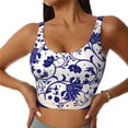 thumbnail image 2 of Uemuo Blue And White Porcelain Pattern Pattern Women's Sports Bra - High Impact Support, Breathable, and Comfortable Athletic Bra for Running, Yoga, and Workouts, 2 of 9