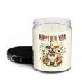 thumbnail image 2 of Happy New Year with Bulldog Fireworks Holiday Xmas Winter 2025 Soy Wax Candle Dog Lover Gifts Idea 16oz White Vanilla Candle - 00025, 2 of 5